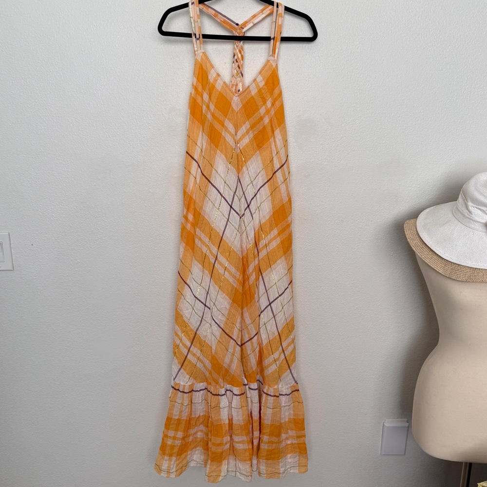 Anthropologie Holding Horses Clementine Metallic Plaid Maxi Dress - Picture 5 of 12